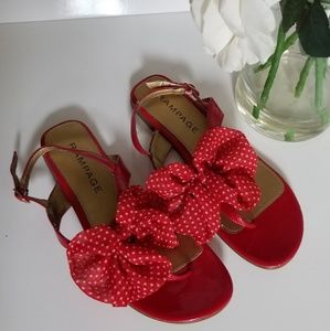 Rampage red bow sandals